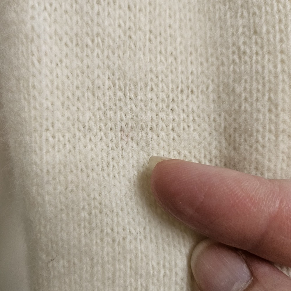 Vintage 80s Forenza Angora Lambswool Ivory Button Front Cardigan Size M Preppy - Picture 8 of 12